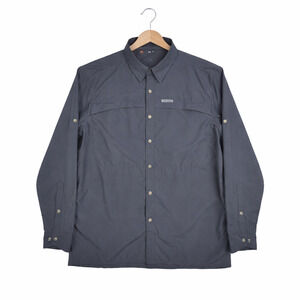 Simms Performance Guide Series Fishing Shirt Gray XL Zip Pockets Roll Tab